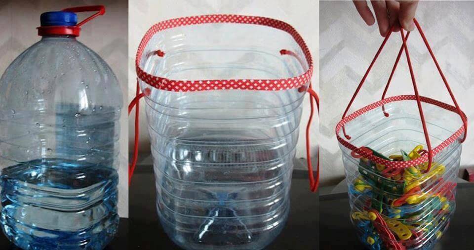 reciclagem de garrafas de plástico para prendedores de roupa