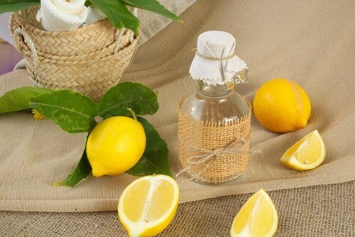 레몬과 식초 세척용품