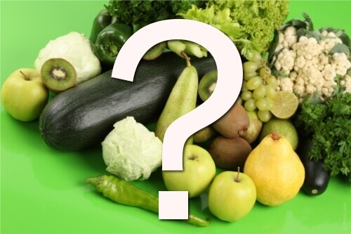 Green fruits and vegetables
