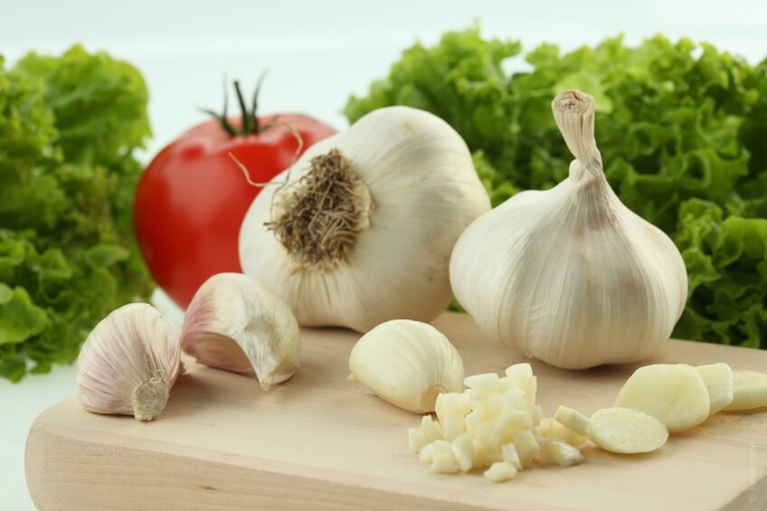 Garlic heads and cloves.