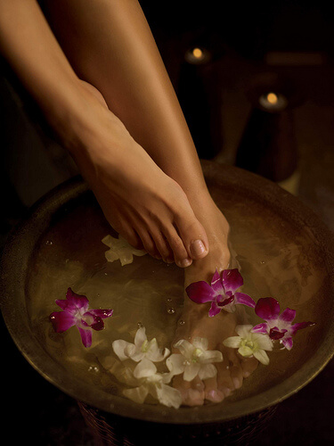 use foot baths to help with the bad odor