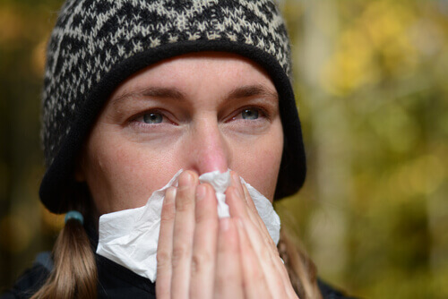 woman coughing