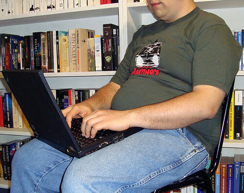 Man with a sedentary lifestyle