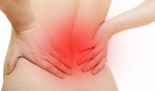 person with lower back pain