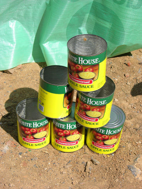 Pyramid of empty cans