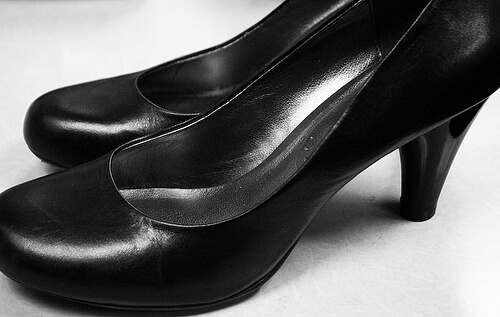 Black heels.