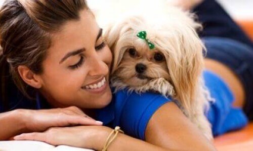 Woman with sweet pet