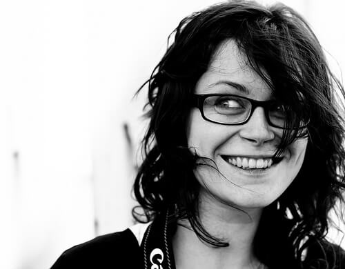 Woman with smile lines