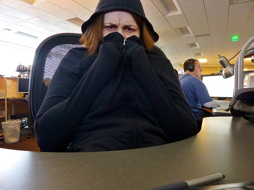 Woman feeling uncomfortable because she suffers from cystitis