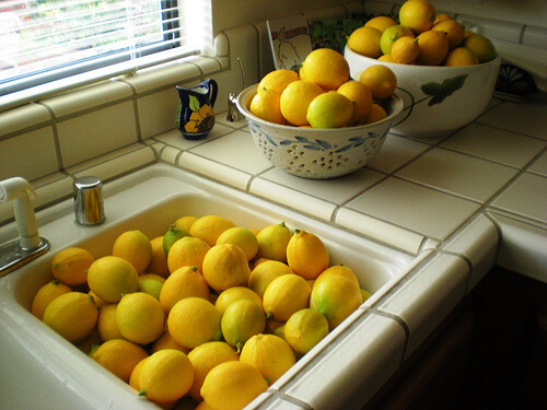 Lemons to make natural cleaning products.