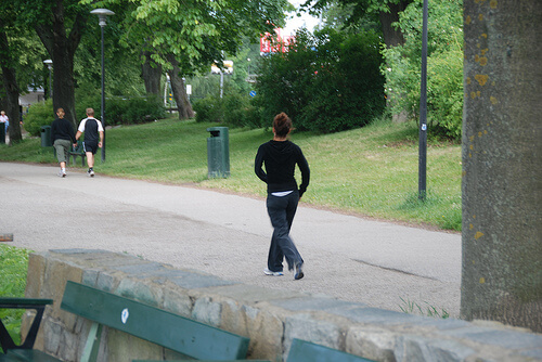 People walking in the park
