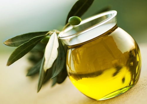 A glass of olive oil