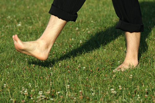 Walking barefoot may be good for the soles of the feet