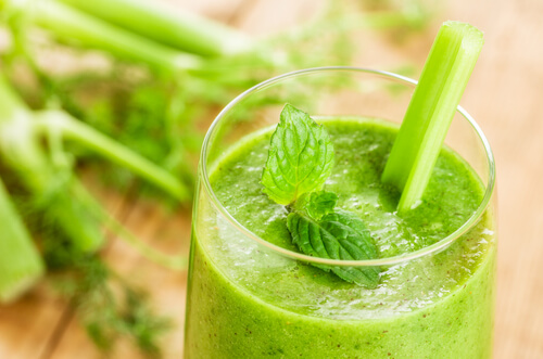 A glass of celery juice
