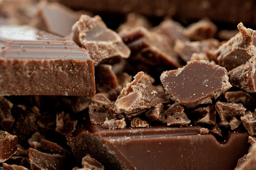 Pieces of dark chocolate