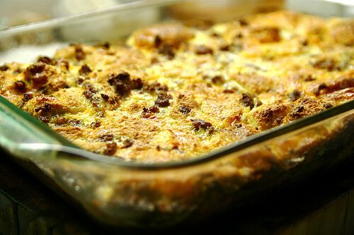 A bread and butter pudding.