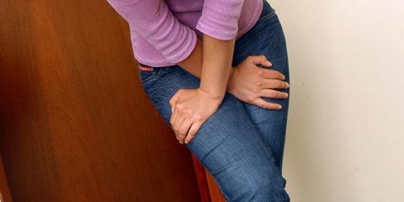 Woman with weak bladder