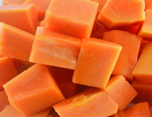 Papaya cubes