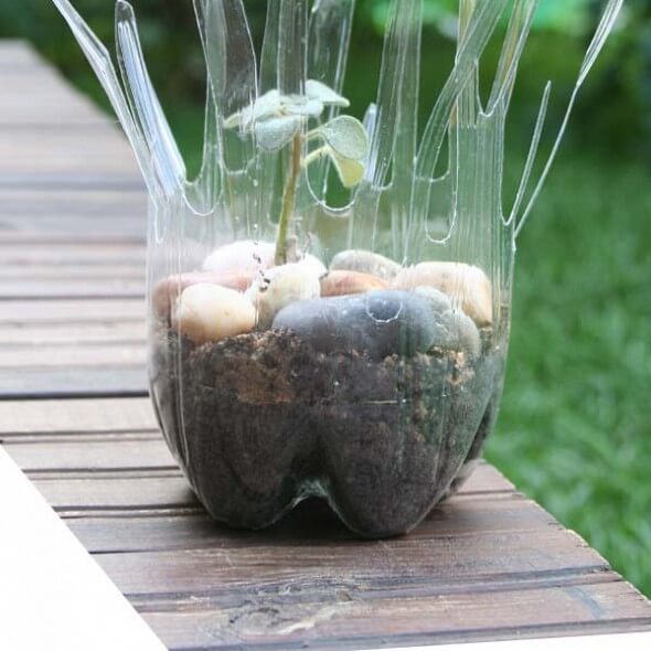 bottle pot made from plastic bottle