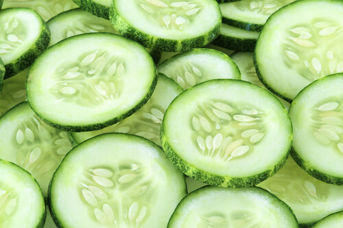 Cucumber slices.