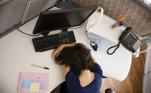 Exhausted woman