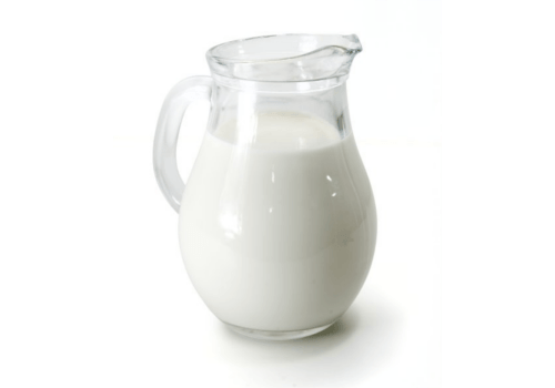 A pitcher of milk.
