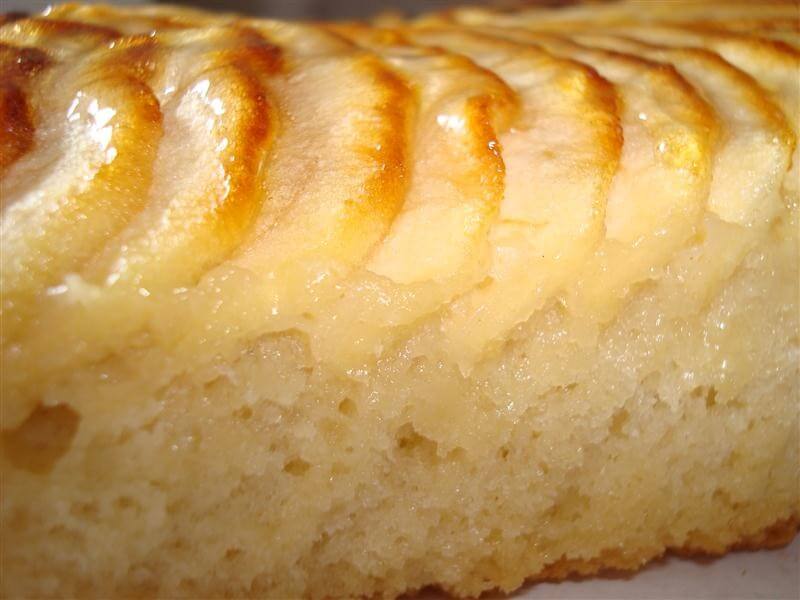 Slice of apple sponge cake