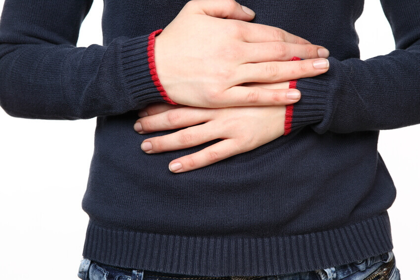 person with a stomachache