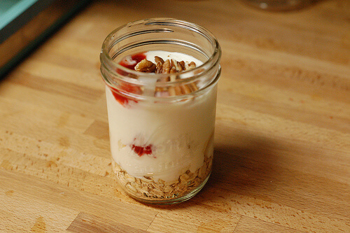 A glass of parfait