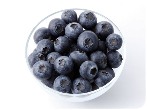 Plate of blueberries