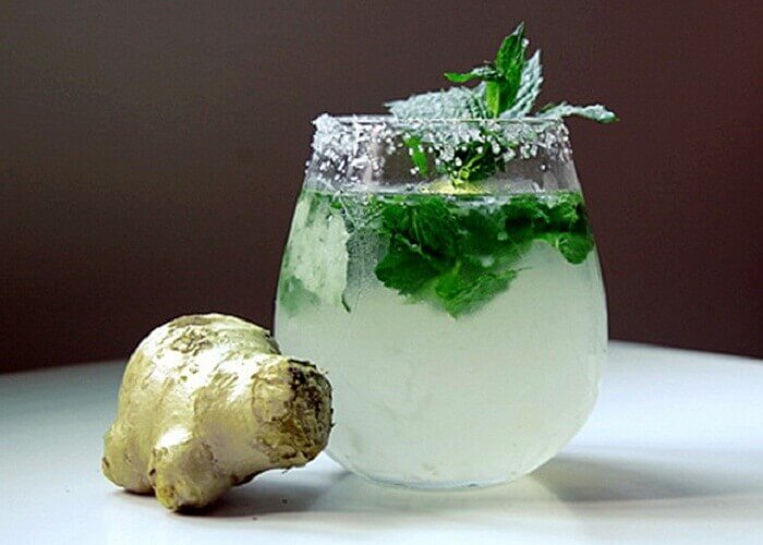 Ginger and mint iced beverage causes of stomach aches