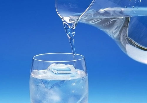 Cold water in a glass