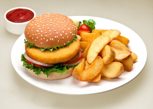 Chicken sandwich and french fries