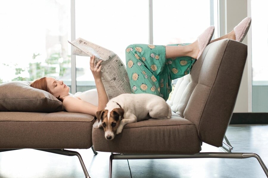 A woman relaxing.