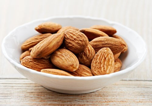 A plate of almonds