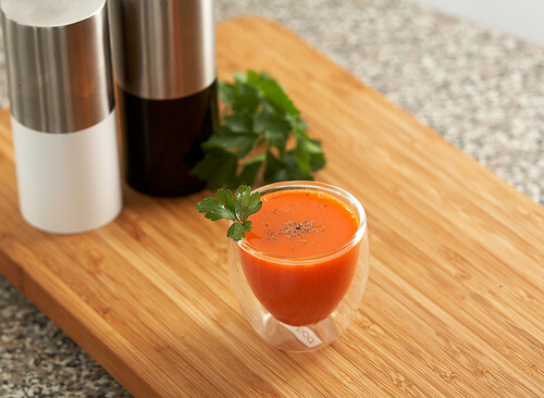 A glass of carrot juice