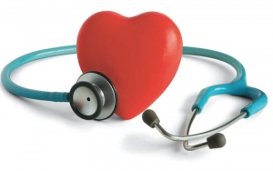 heart with stethoscope