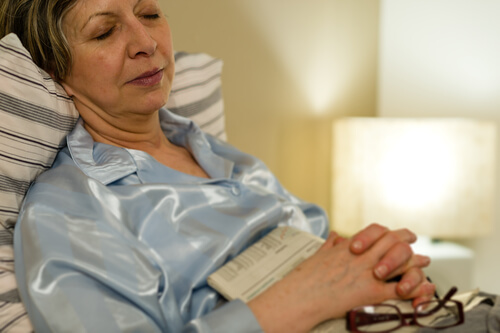 Elderly woman sleeping