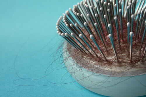 Hair brush with a lot of hair