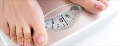 Person weighing themselves