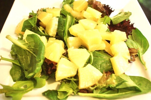 Pineapple and spinach salad.