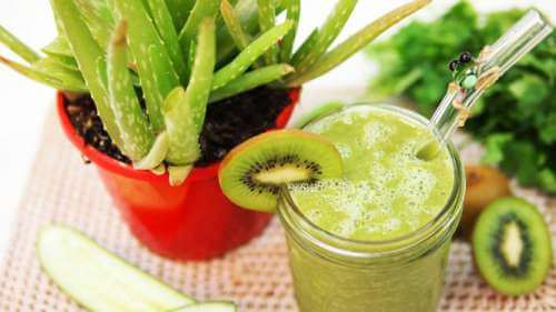 Aloe vera and chlorophyll juice