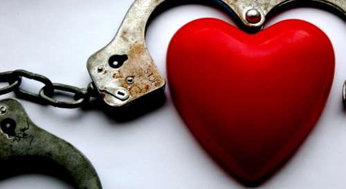 2 heart handcuffs