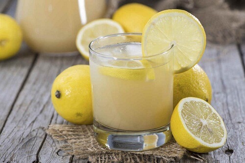 A glass of lemon juice