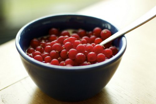 A bowl of cranberries
