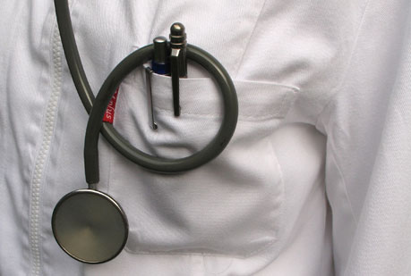 Doctor with his instruments