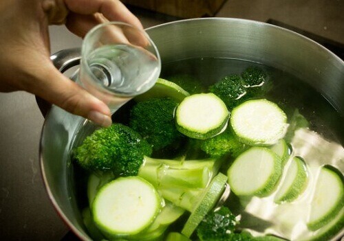 washing vegetables
