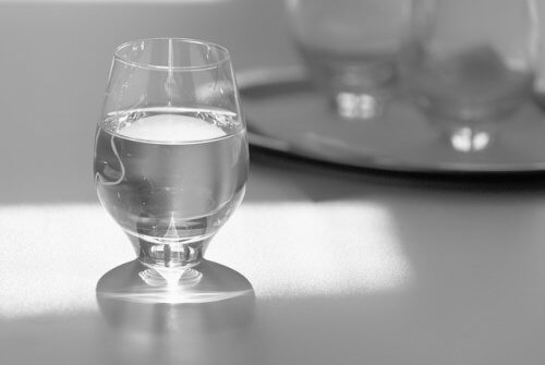 A glass of water