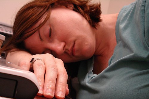 Woman with severe fatigue