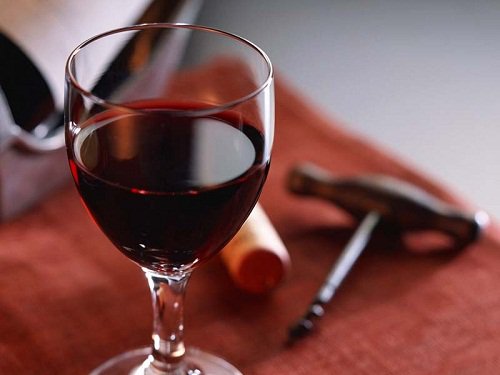Glass of red wine